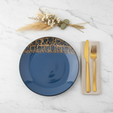 Navy Blue & Brown Round Speckled Ceramic Dinner Plate 28cm