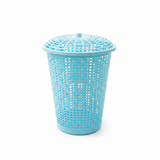Plastic Laundry Basket with Lid - 60×45 cm - Light Blue / Pink / Light Green