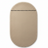 Oval Door Mat | Non-Slip Plush Entrance Rug with Accent Stripe | 62 × 38cm | Beige | Ideal for Home Entryway, Bathroom & Living Room