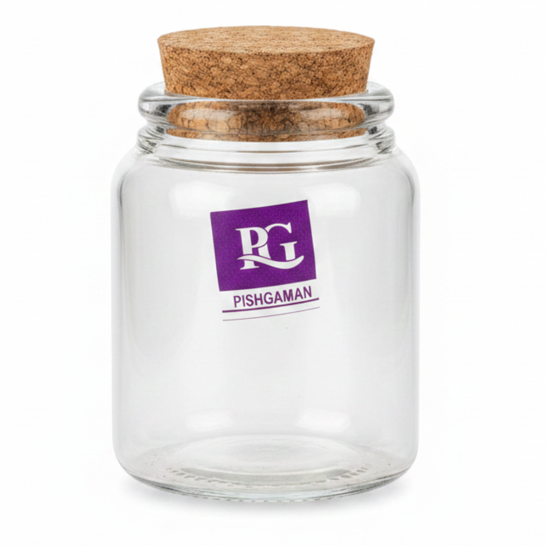 Pishgaman Glass Jar with Cork Lid | 8×6cm |