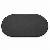 Oval Anti-Slip Door Mat | Dense Pile Entrance Rug with Non-Slip Backing | 62×38 cm | Charcoal Grey | Indoor & Outdoor Use