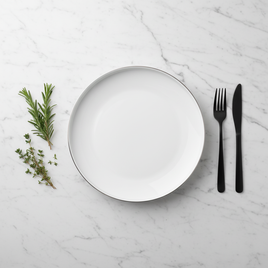 Decopor White Ceramic Dinner Plate – 10.5 Inch