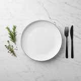 Decopor White Ceramic Dinner Plate – 10.5 Inch