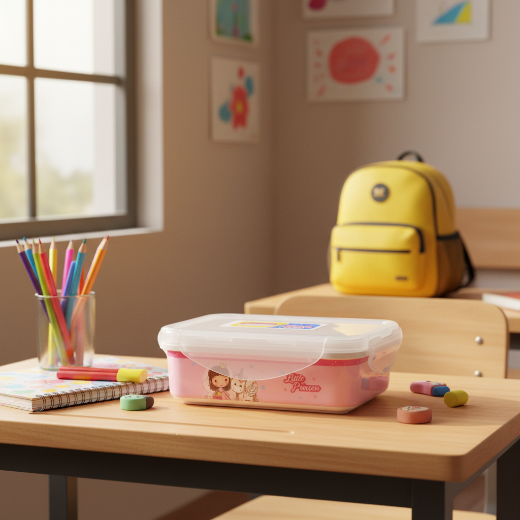 Servewell Pink Little Princess Melamine Lunch Box – 400ml
