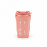 Travel Mug with Flip Lid — 400ml - Coral / Cream / Teal Green