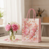 Pink Butterfly Paper Gift Bag - 23×18 cm