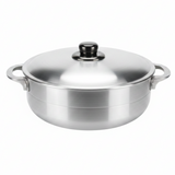 Aluminium Cooking Pot with Lid – 26/30/33/36 cm | Dual Handle Caldero