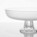 Clear Glass Footed Fruit Plate - 26×12 cm