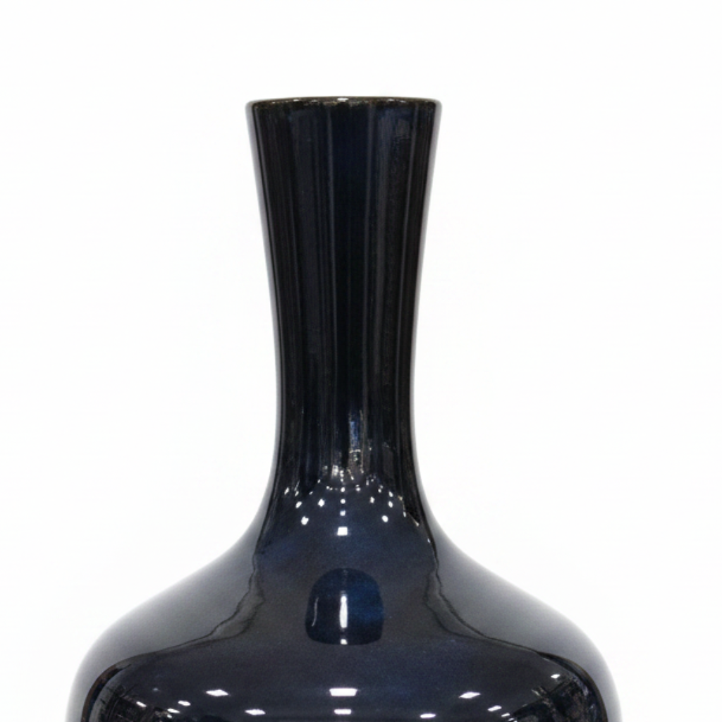 Black Glossy Ceramic Flower Vase - 35cm