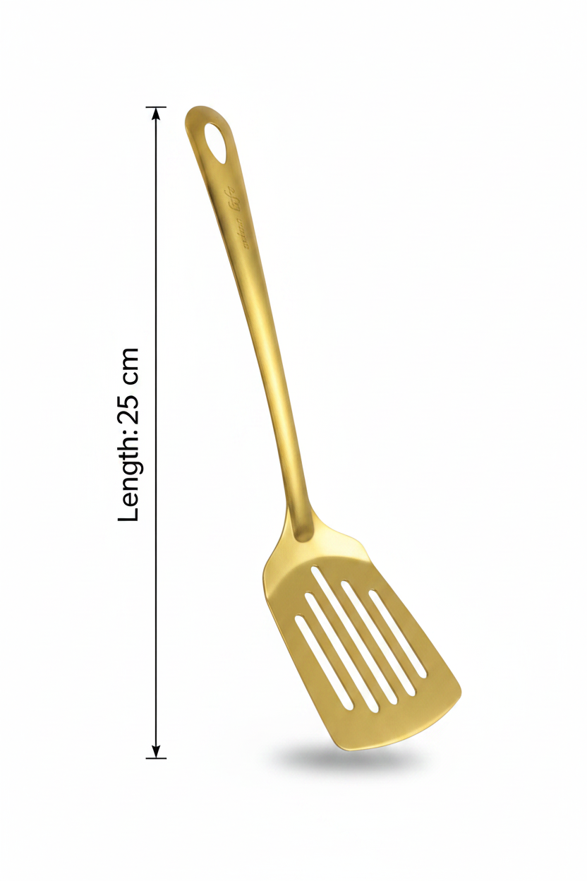 Stainless Steel Slotted Turner 25cm – Gold
