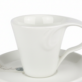 Symphony White Ceramic Espresso Cup & Saucer Set — 80ml
