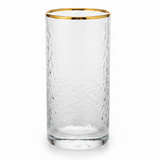 Hammered Glass Tumbler with Gold Rim | 350ml