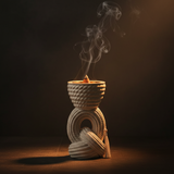 Chalk Rope Knot Incense Burner   17×5 cm - White / Cream / Black
