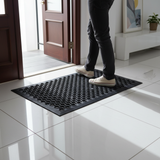 Black Anti-Slip Hollow Design Rubber Mat - 40×60 cm