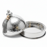 AKDC Metal Tajine Serving Bowl – Luxury Silver Finish, Decorative Arabic Style Tableware, 30 cm