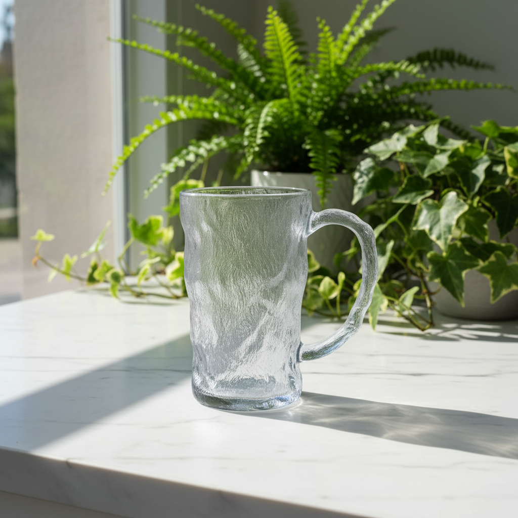 Ice Crackle Glass Mug – 350ml