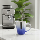 KitchenMark Blue & White Gradient Ceramic Mug - 325ml