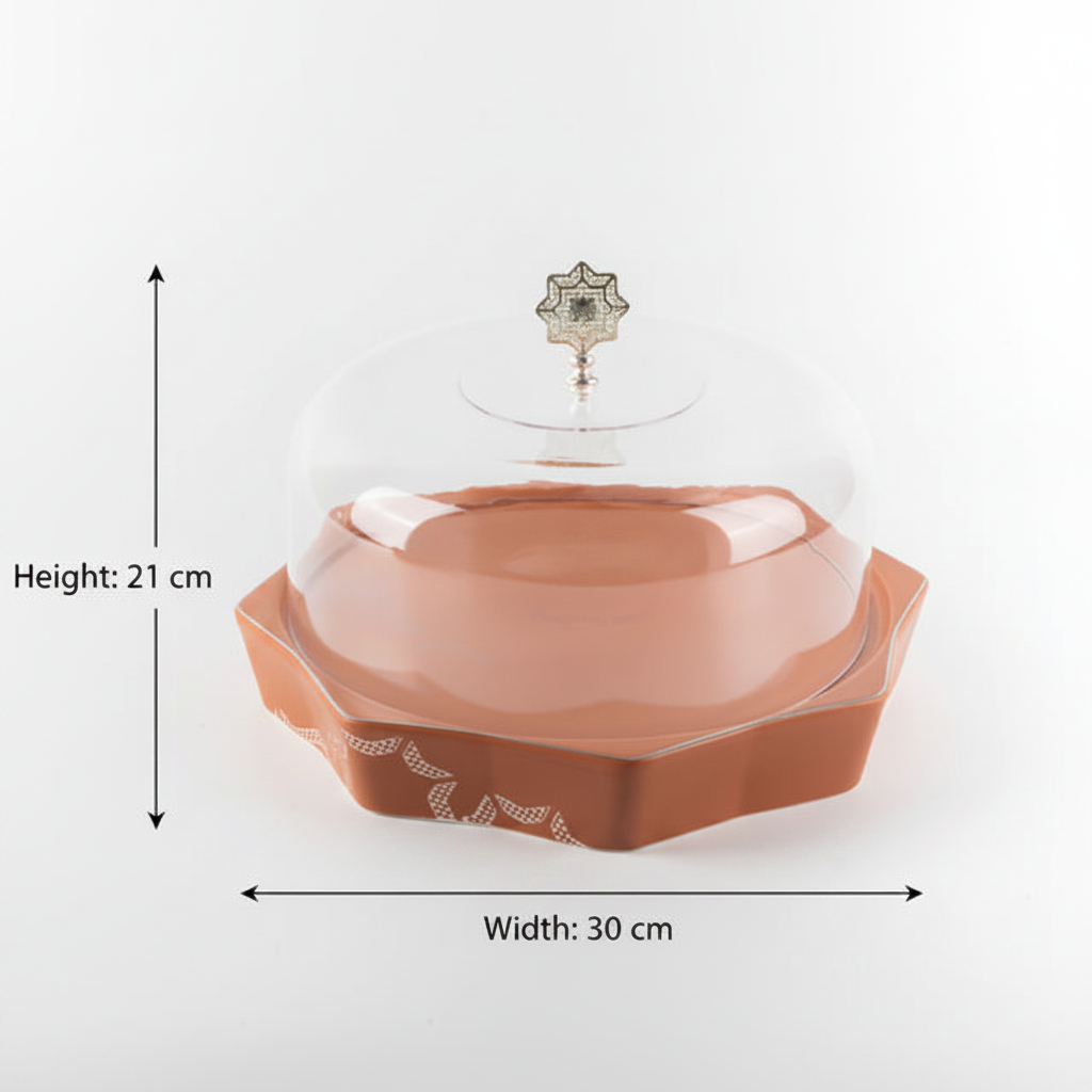 Otantik Octara - Cake Serving Set (9-Pc) - Orange & Silver