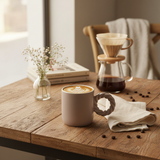Ceramic Mug with Elegant Twisted Rope Handle | 300ml | Beige,Cream |