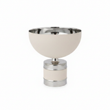 Silver & Cream Round Footed Steel Candy Bowl - 26×26 cm