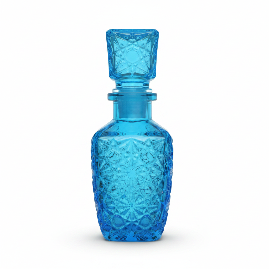 Tinted Crystal Glass Perfume Bottle - 500ml - Olive Green / Blue