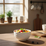 White Ceramic Bowl with Gold Rim -  4.5 Inch
