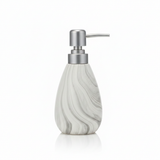 White & Grey Marble Swirl Ceramic & Plastic Liquid Soap Dispenser – 400ml