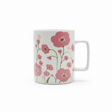 White Floral Poppy Ceramic Mug - 350ml