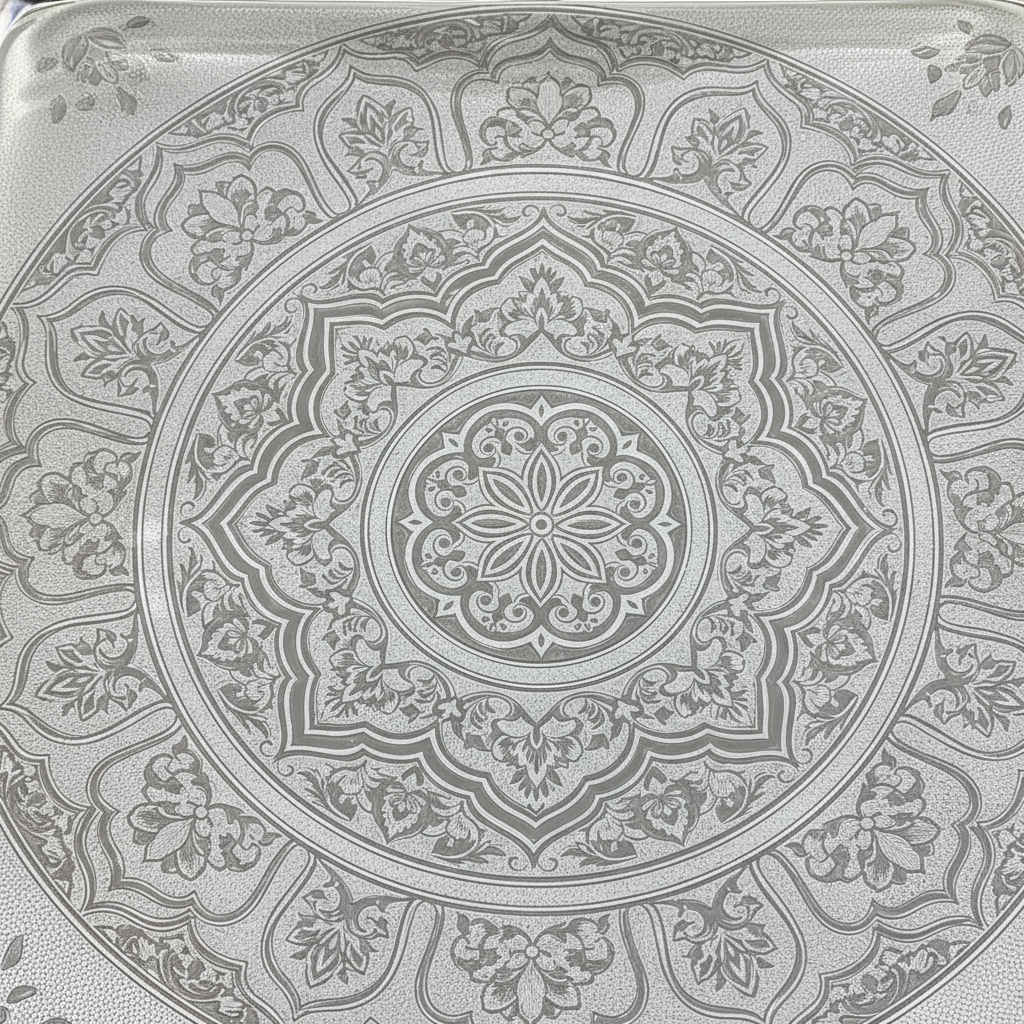 Zolten Square Gold & Silver Metal Serving Tray - 28×28 cm