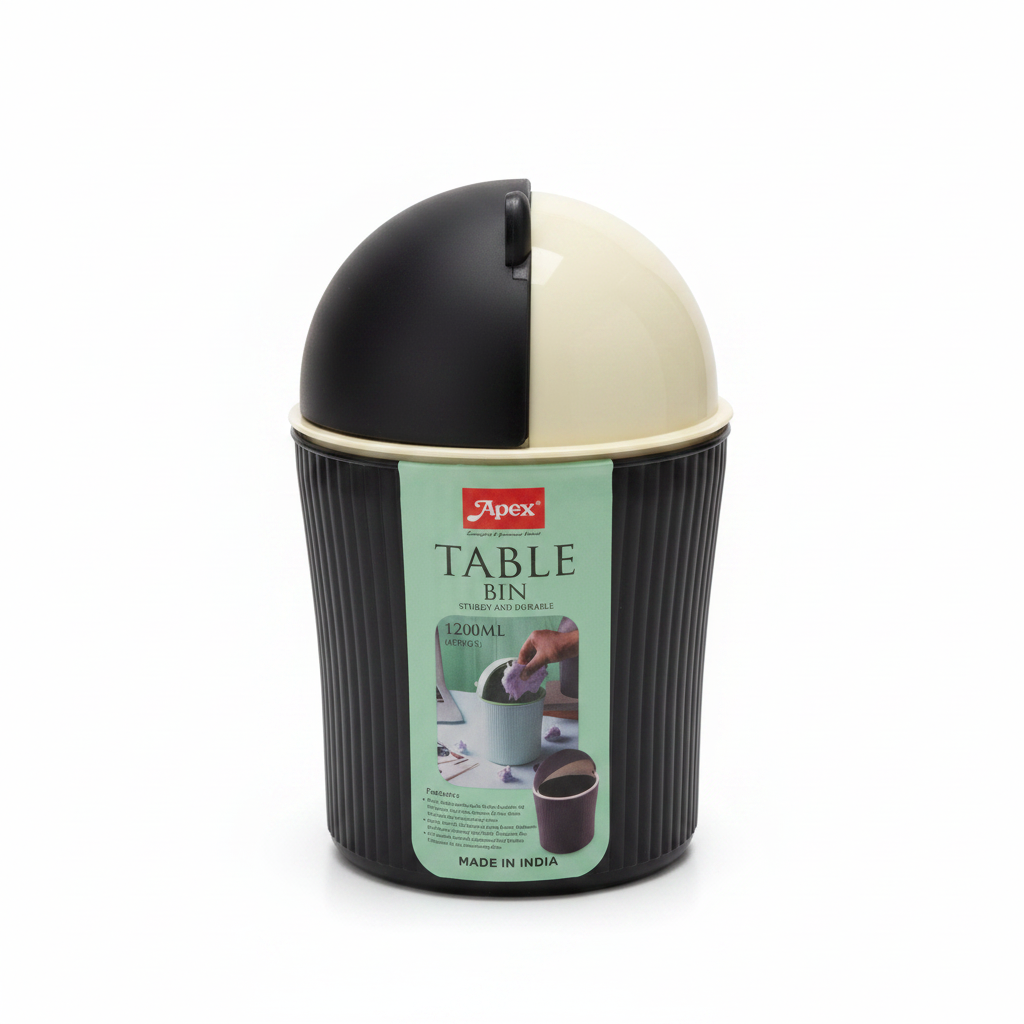 Apex Matte Black & Cream Bear Ear Mini Table Bin - 20×12cm