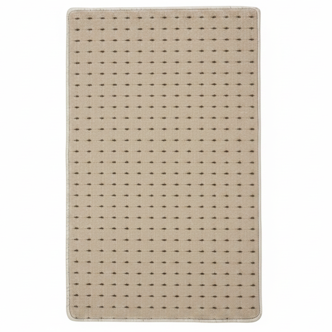 Beige Rectangle Door Mat | Anti-Slip Woven Grid Entrance Rug | 68 × 44 cm | Indoor & Outdoor Use | Home Entryway Floor Mat