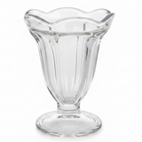 Crystal Footed Glass Ice Cream Cup – 190ml | Ruffled Rim Dessert Sundae Glass