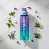 SPORTS Elite Gradient Water Bottle — Purple & Teal | Flip-Lock Cap 1000ml