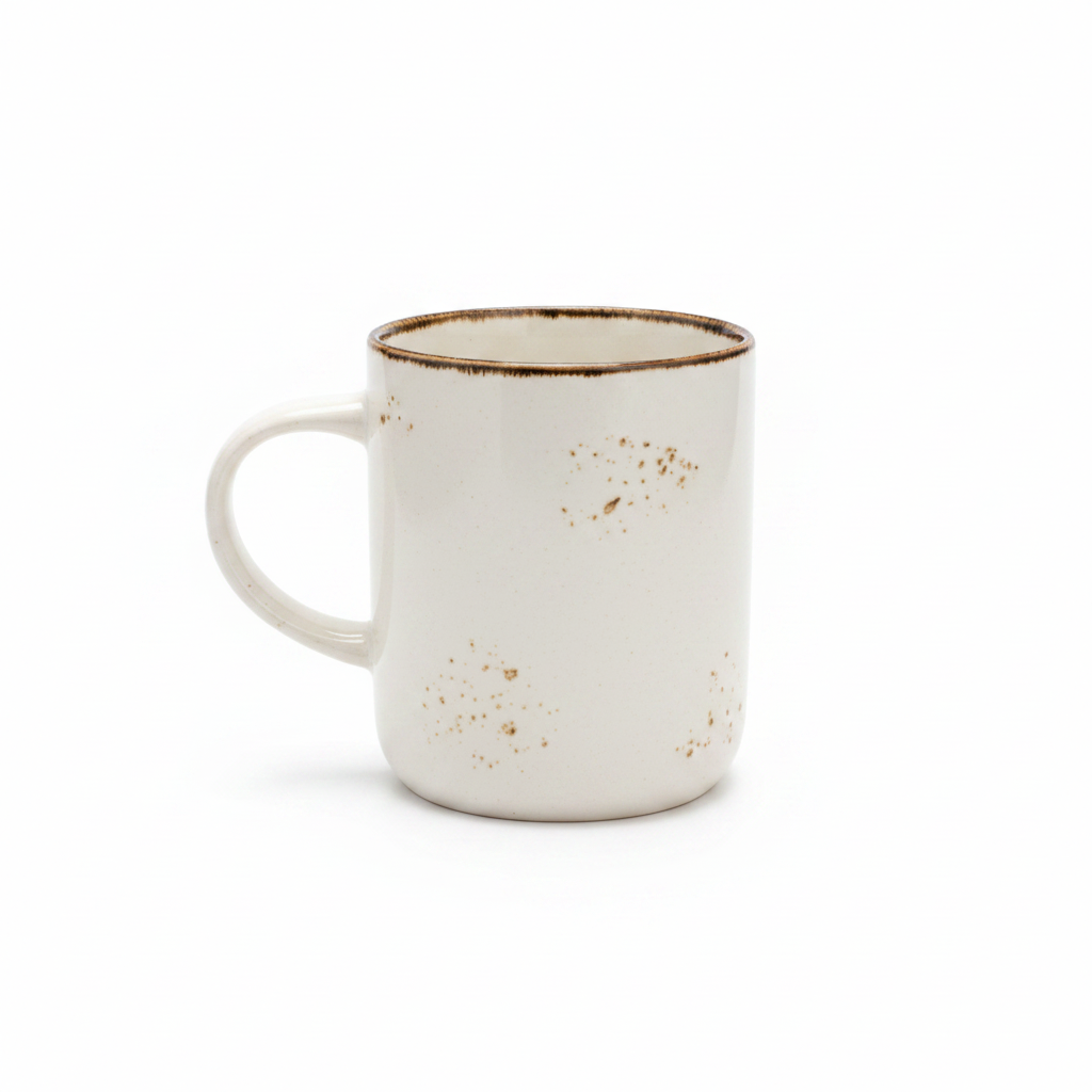 Baralee White Speckled Ceramic Mug - 250ml