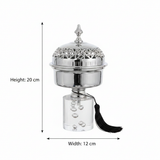 Acrylic Footed Silver Metal Candy Bowl with Lid - Large 20×12 cm