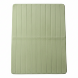 Sage Green Memory Foam Floor Mat | Striped Texture | Extra Large 100×150 cm | Non-Slip Bath & Bedroom Rug