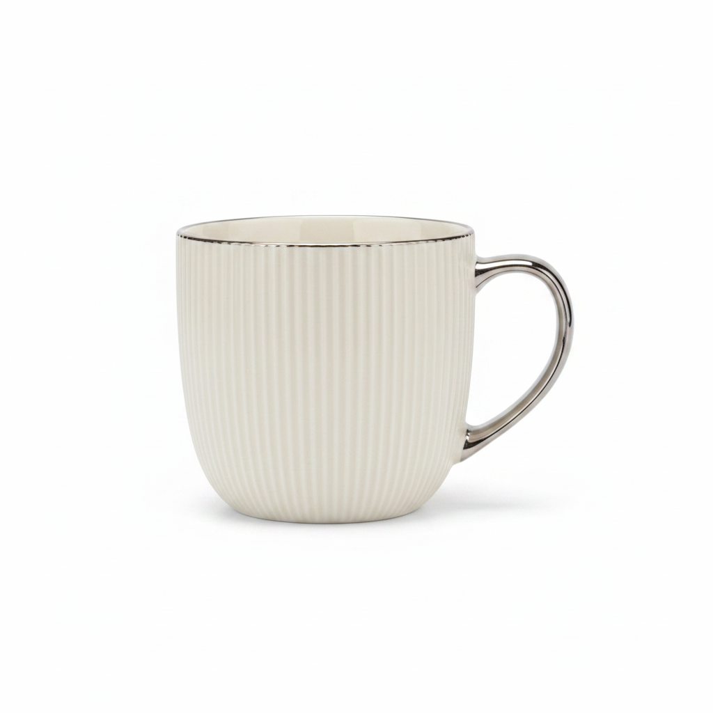 Royalford Ceramic Mug 350ml – Grey / Off White
