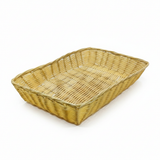 Sunnex Rectangular Poly Rattan Basket 30×22×6 cm – Natural Woven Serving Tray