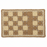 Rectangular Rattan Door Mat Natural Woven Entrance Rug - 75×50cm