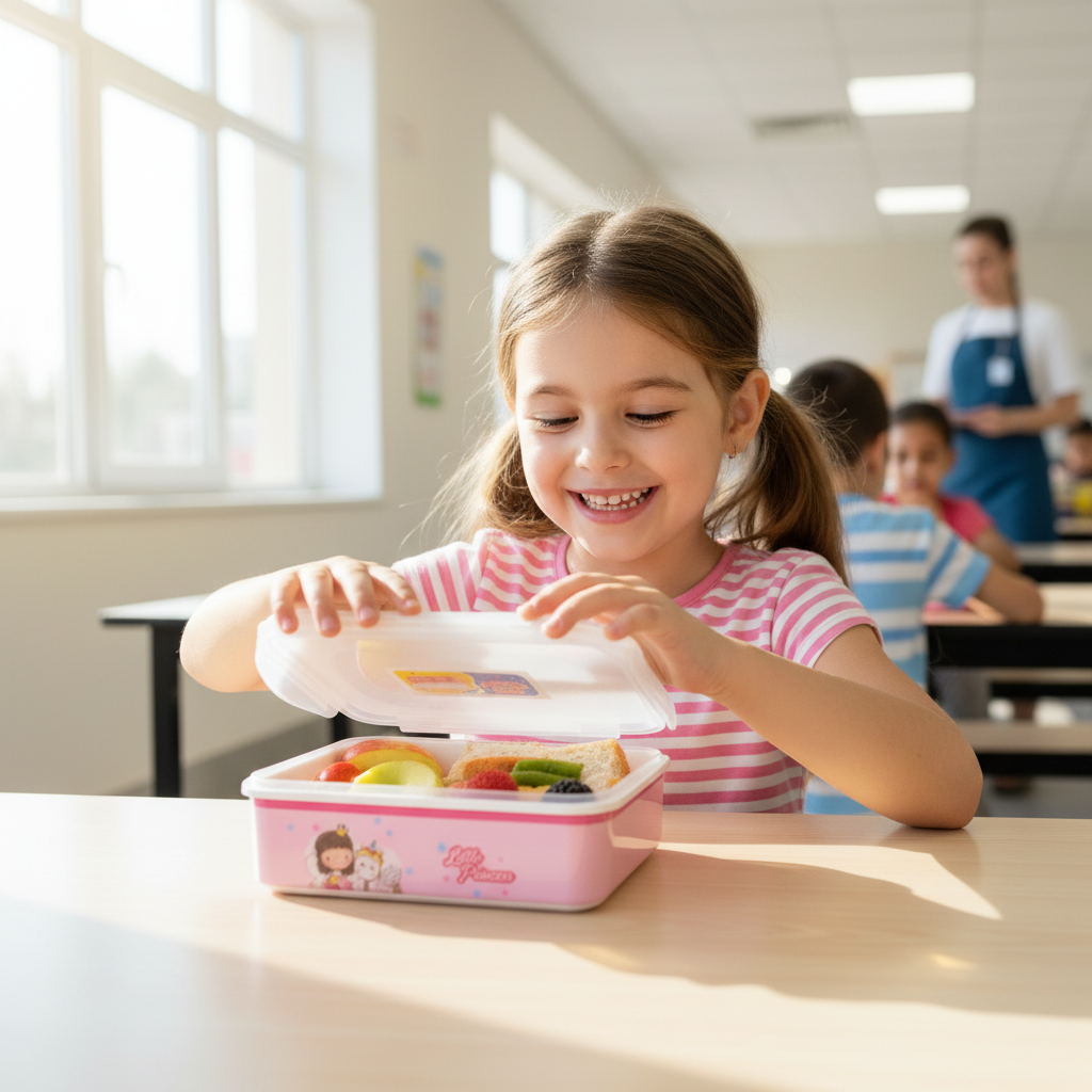 Servewell Pink Little Princess Melamine Lunch Box - 800ml