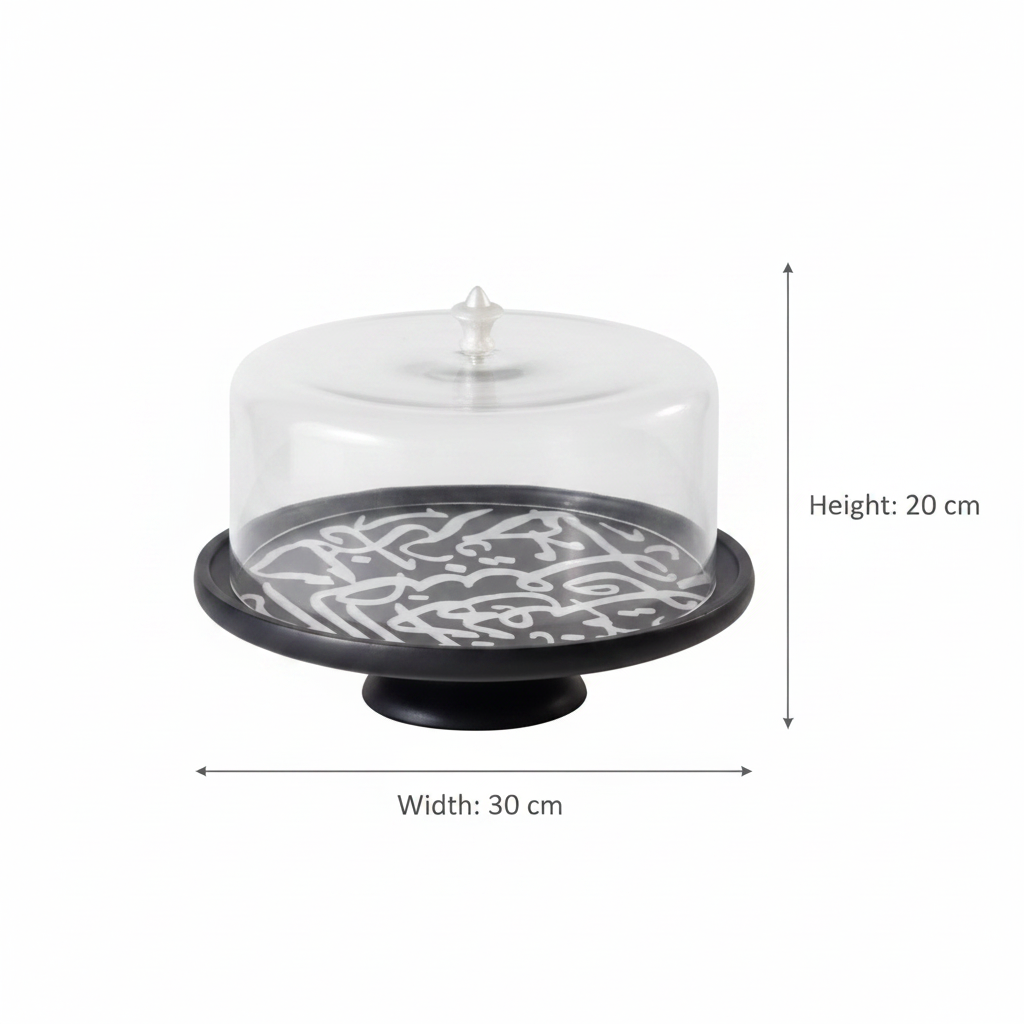 Otantik Sidrah - Cake Serving Set (9-Pc) - Midnight Silver 30*20cm