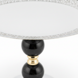 Black & Gold Footed Silver Metal Candy Tray – 20×25cm