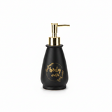 Black & Gold Ceramic & Plastic Liquid Soap Dispenser – 400ml
