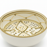Slama Cream & Olive Gold Ceramic Soup Bowl - 13cm