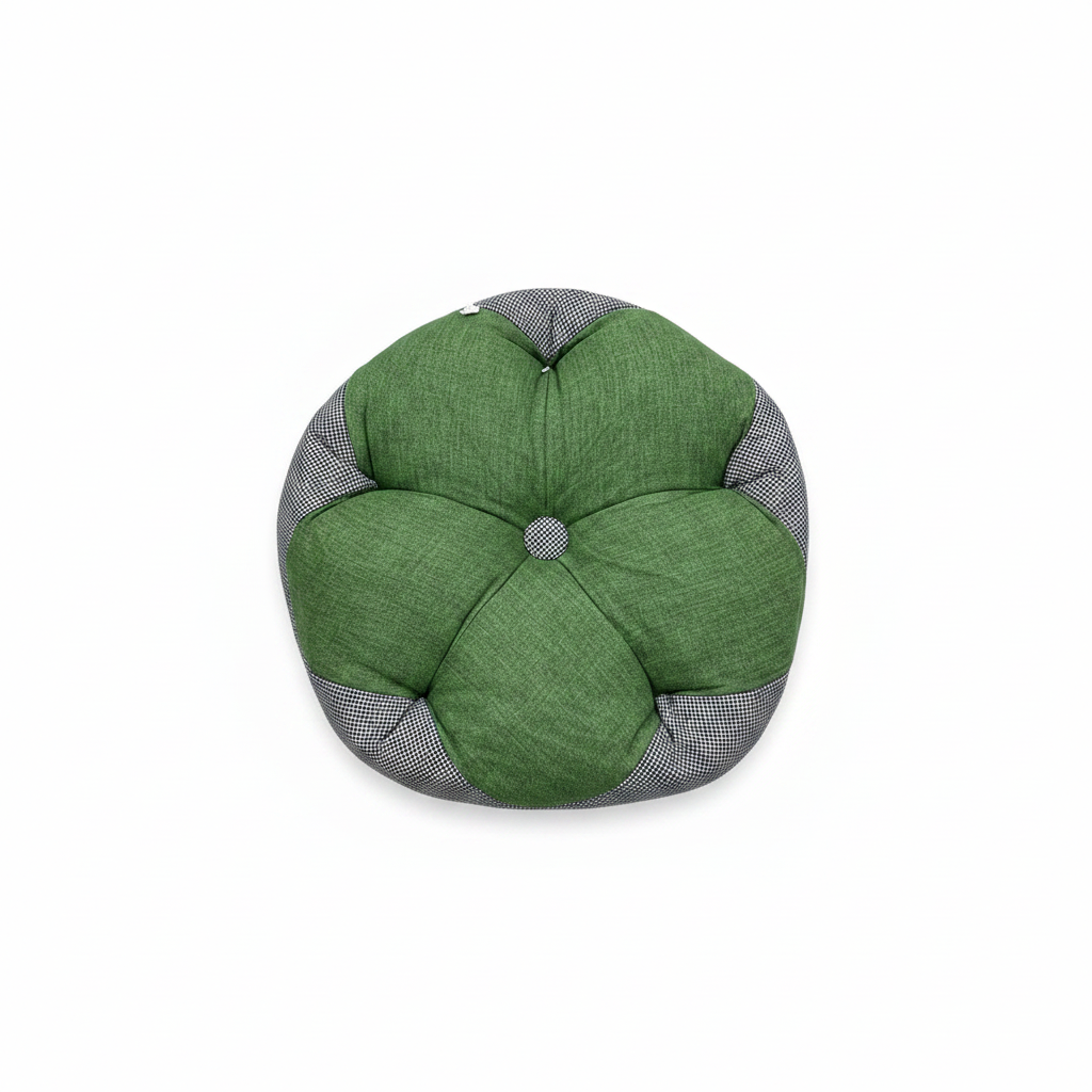 Green & Houndstooth Cushion - 40cm