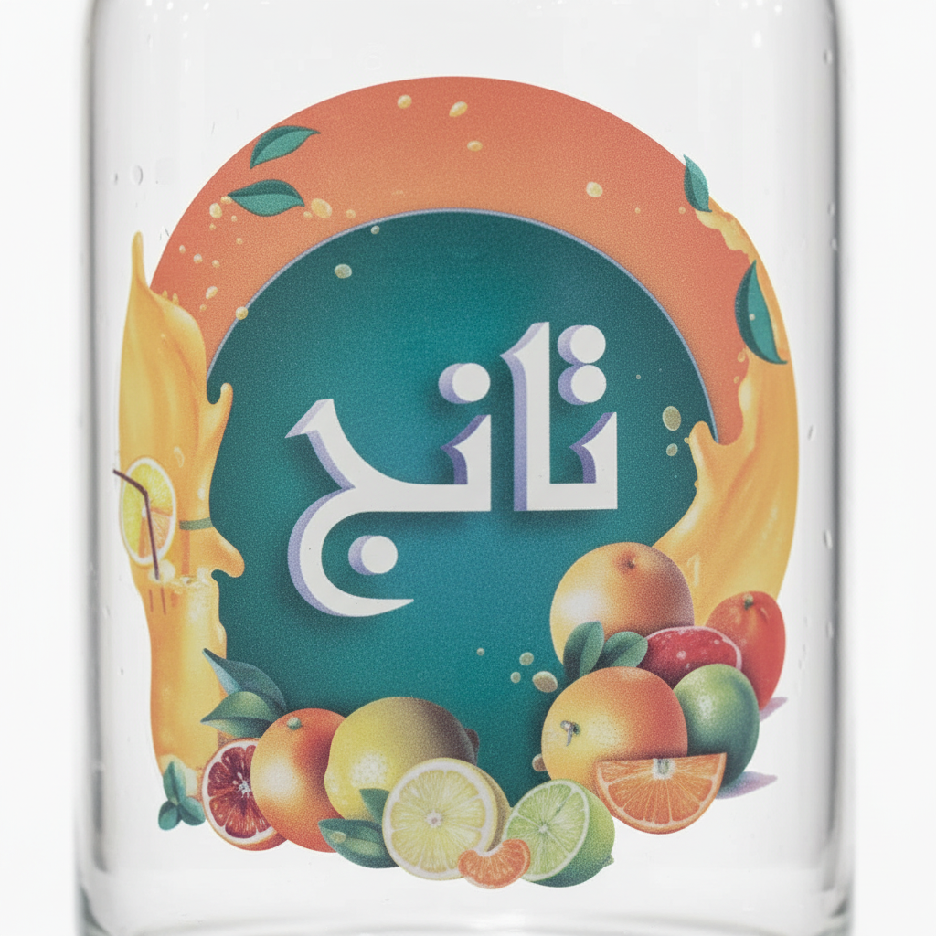 كوب زجاجي بغطاء 400 مل