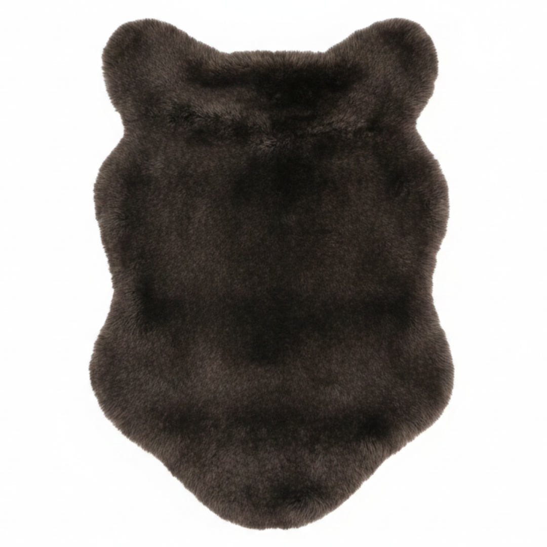 Luxurious Faux Fur Area Mat | 60×90 cm | Soft Fluffy Non-Slip Floor Mat for Bedroom, Living Room & Cozy Spaces | Dark Brown Taupe