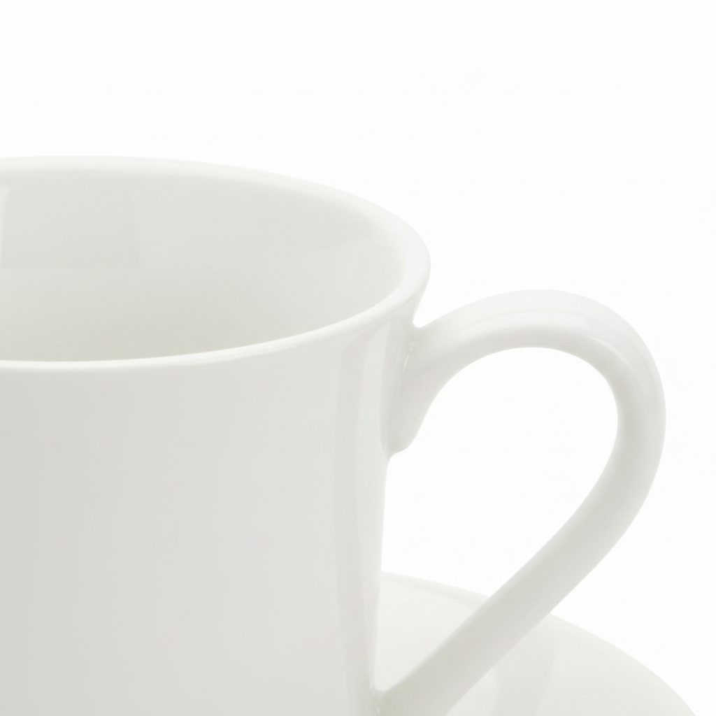 Porceletta White Ceramic Cup & Saucer Set – 200ml