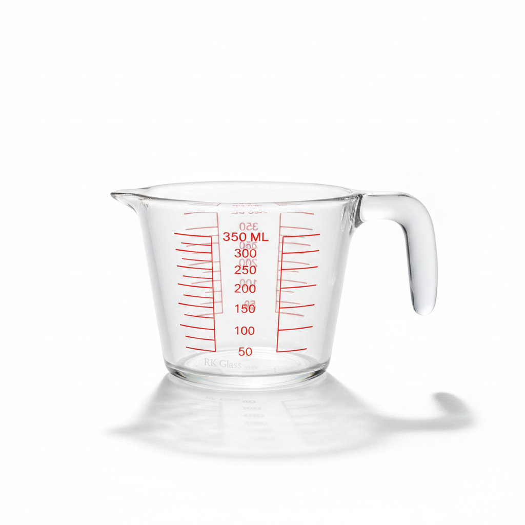 RK Glass Measuring Cup 350ml — Crystal Clear Precision Pouring Jug