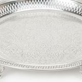 Najib Silver Footed Round Serving Tray – 35cm